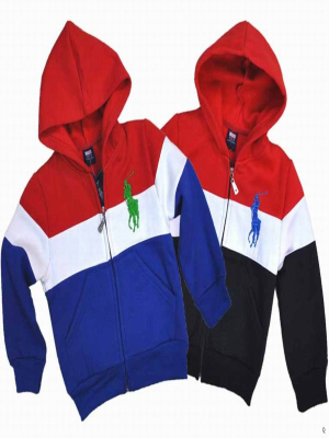 Kids polo hoodie red three color style